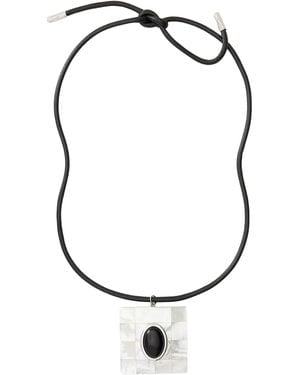 Julietta Chamonix Rhodium-Plated Brass Mother Of Pearl And Onyx Necklace - Multicolour