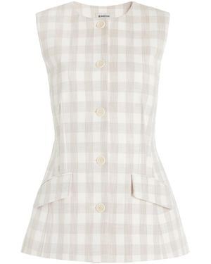 Jonathan Simkhai Calliope Gingaham Vest - White
