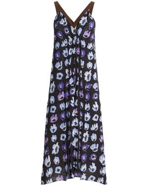 Prada Floral Marocaine Midi Dress - Blue