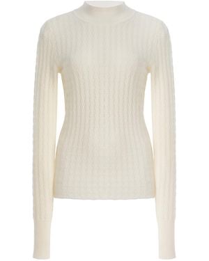 CORDOVA Soleil Cable-Knit Merino Wool Top - White