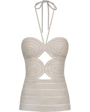 ANDRES OTALORA Coral Del Mar Linen Top - Natural