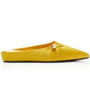 Herbert Levine Sleep On It Satin Mules - Yellow