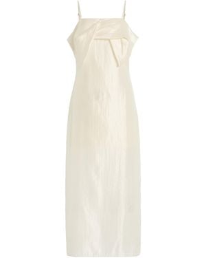 THE GARMENT Porcha Draped Taffeta Midi Dress - White