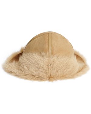 By Malene Birger Sheelan Shearling-trimmed Suede Hat - Natural
