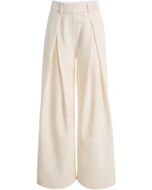 FAVORITE DAUGHTER Pleats For Days Crepe Wide-Leg Pants - White