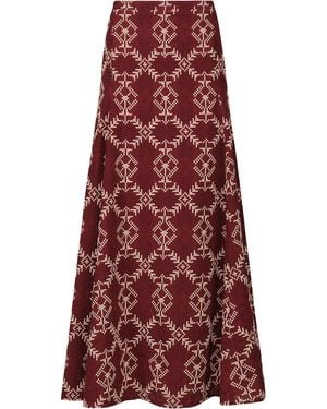 Johanna Ortiz A Song For The Riders Printed Maxi Skirt - Red