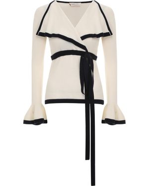 Zimmermann High Tide Wool Wrap Top - Natural