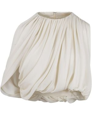 Heirlome Marie Draped Silk Top - White