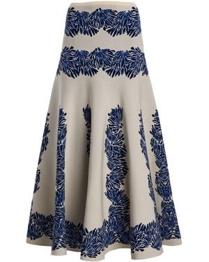 Ulla Johnson Alessia Knit Jacquard Skirt - Blue