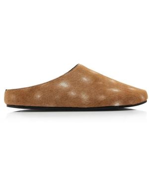 St. Agni Printed Pony Hair Mules - Brown