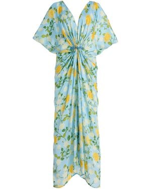 VERANDAH Hand-Draped Viscose-Cupro Gown - Green
