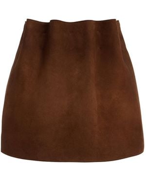Prada Suede Mini Skirt - Brown