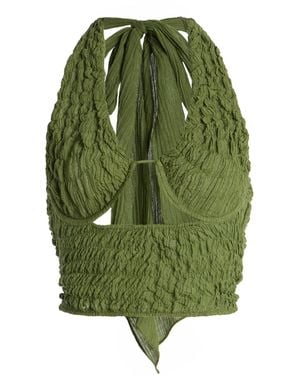 TG Botanical Wendy Shirred Cotton Top - Green