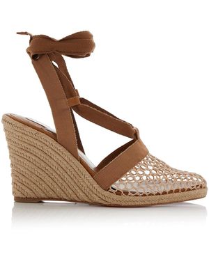 Christian Louboutin Toleda 85Mm Crocheted Espadrille Wedge Sandals - Brown