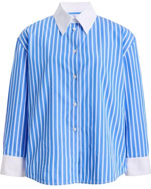 Rosie Assoulin Off The Cuff Poplin Top - Blue