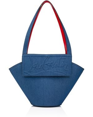 Christian Louboutin Loubishore Denim Leather Tote Bag - Blue