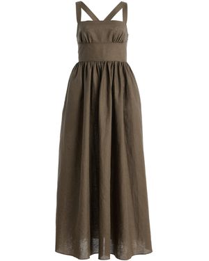 Matteau Crossback Linen-Cotton Midi Dress - Natural