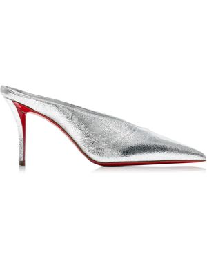 Christian Louboutin Miss Z 80Mm Metallic Leather Mules