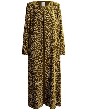 Christopher Esber Embroidered Silk Velvet Robe Coat - Natural
