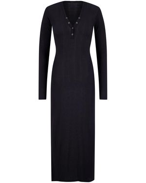 NEGATIVE Whipped Henley Dress - Black