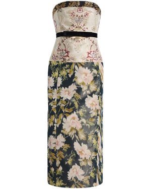 One/Of Column Satin Midi Dress - Multicolour