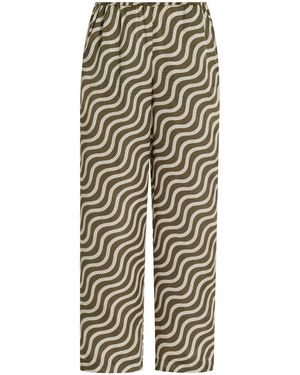 YAITTE Fiji Printed Satin Pants - White