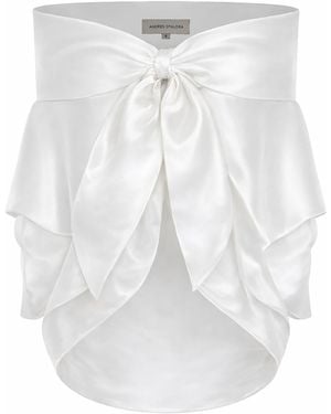 ANDRES OTALORA Lomas Tie-Detailed Silk Blouse - White
