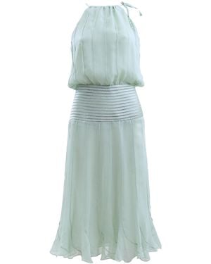 Francesca Miranda Celeste Silk Midi Dress - Green