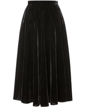 Lena Hoschek Heritage Velvet Midi Skirt - Black