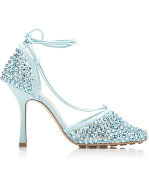 Bottega Veneta Pastel Light- Mesh Stretch Sandals - Blue
