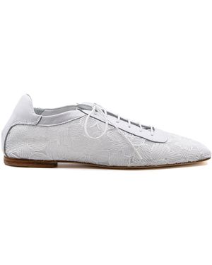 Andrea Gomez Antonia Lace Oxford Flats - White