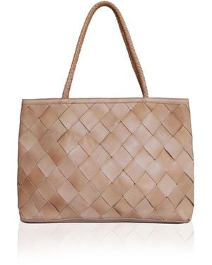 Bembien Gabrielle Grande Woven Leather Tote Bag - Brown