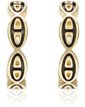 Sylva & Cie Sylva Link 18k Yellow Gold Mini Hoop Earrings - Blue