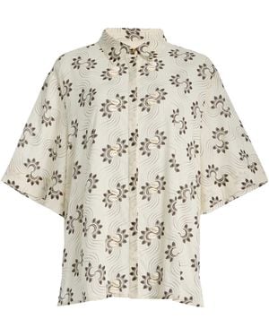 ILIO NEMA Cerbere Shell-Detailed Printed Cotton-Voile Shirt - White