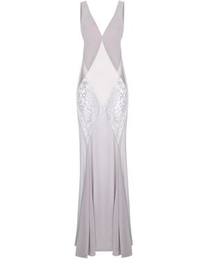 Aureliana Alexia Silk Satin Slip Maxi Dress - White