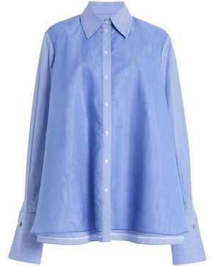 Brandon Maxwell The Vaughn Layered Cotton Shirt - Blue