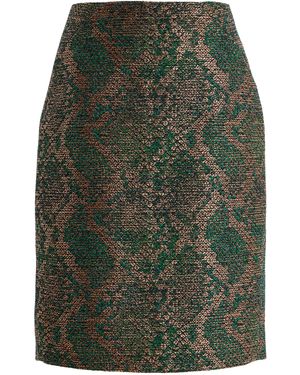 Harithand Exclusive Snakeskin Jacquard Mini Skirt - Green