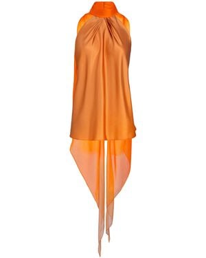 Silvia Tcherassi Velia Silk Top - Orange
