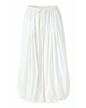 Chan Luu Cotton Bubble Drawstring Skirt - White