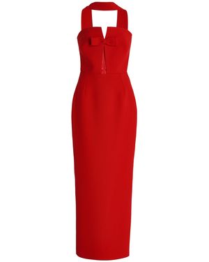 The New Arrivals Ilkyaz Ozel Holly Crepe Maxi Halter Dress - Red