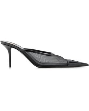 Saint Laurent Resille Mesh Court Shoes - Black
