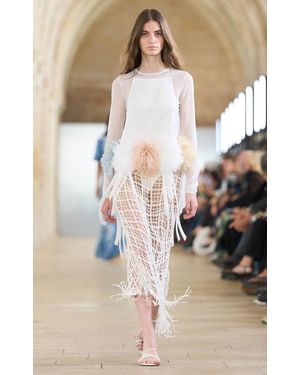Aje. Amelie Sheer Knit Top - Natural