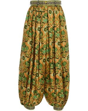 ALÉMAIS Cece Silk-Twill Balloon Trousers - Green