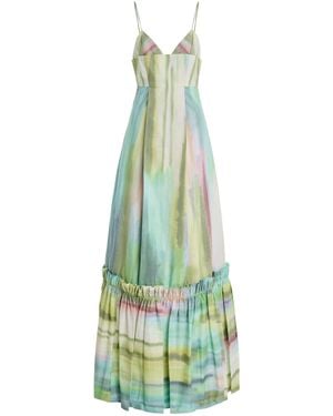 Alexis Danelle Printed Cotton-Blend Maxi Dress - Green