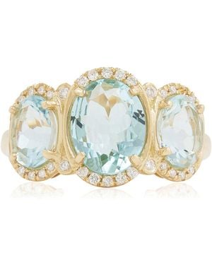 Jamie Wolf 18K Diamond And Aquamarine Ring - Blue
