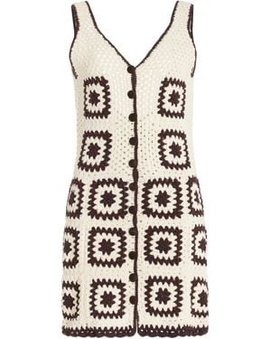 Akoia Swim Exclusive Baia Crocheted Cotton Mini Dress - Brown