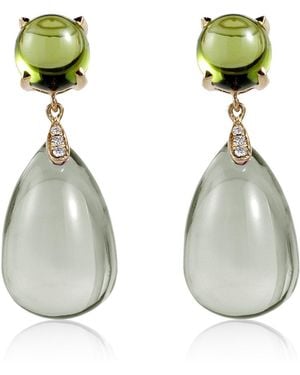 Goshwara Teardrop Cabochon Earrings - Green