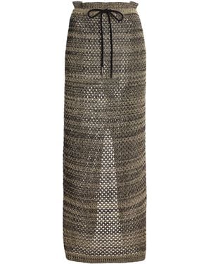 Kallmeyer Regina Striped Cotton-Blend Maxi Skirt - Multicolor