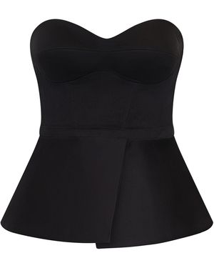 ANDRES OTALORA Nos Reconocemos Strapless Stretch-Cotton Top - Black