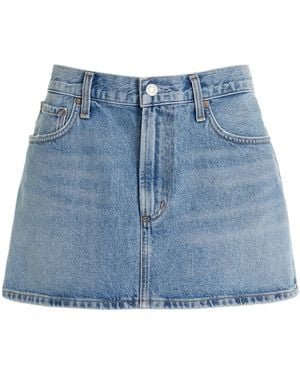 Agolde Alek Denim Mini Skirt - Blue